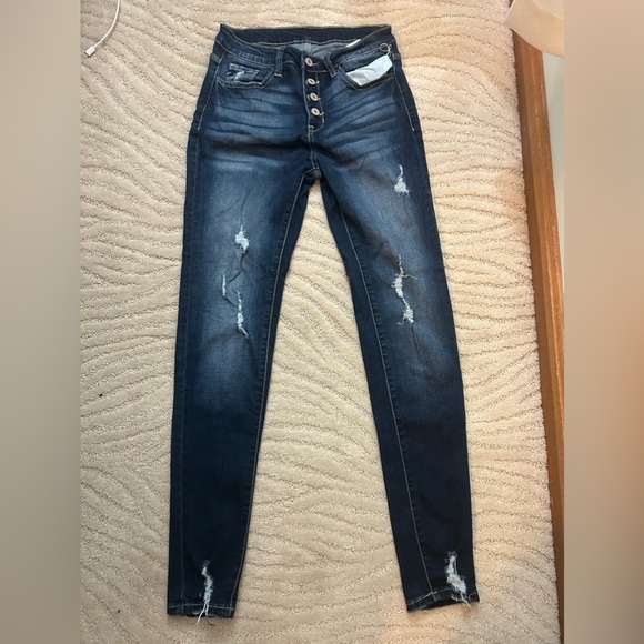 Kancan 7 / 27 skinny dark denim jeans - Picture 1 of 3